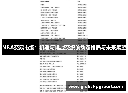 NBA交易市场：机遇与挑战交织的动态格局与未来展望